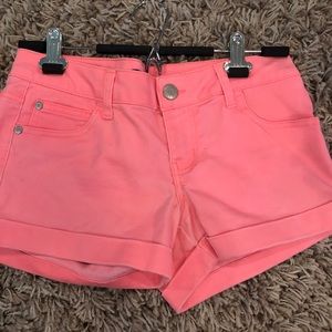 Pink jean shorts